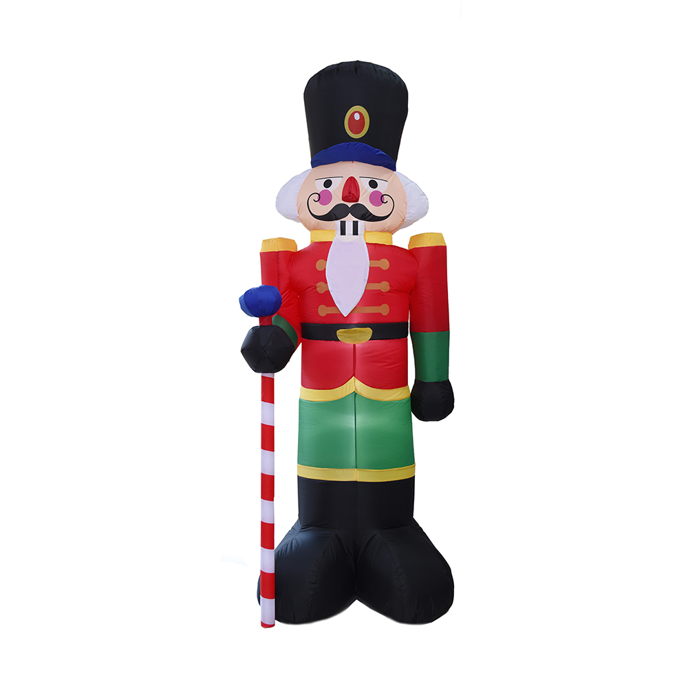 240 cm Giáng sinh bơm hơi nutcracker lính trang trí ngoài trời (đèn led tích hợp)